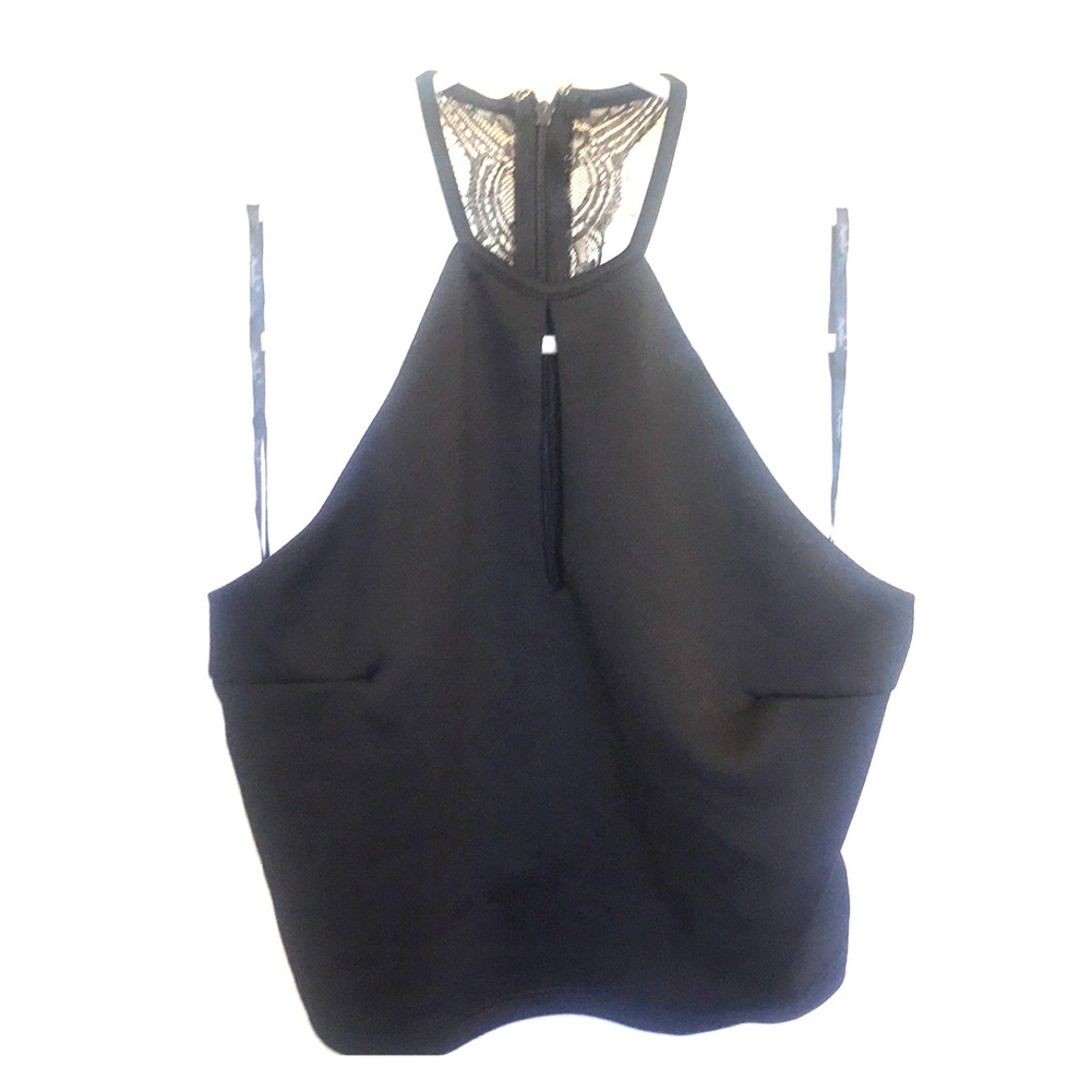 Black Halter Crop Top